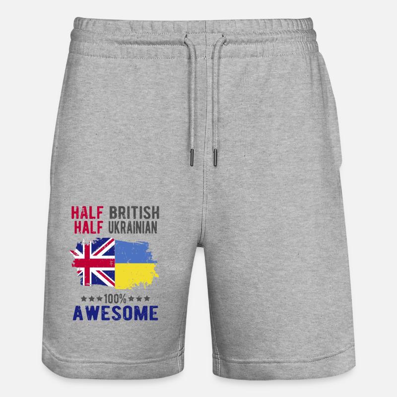 Moitié britannique moitié ukrainienne - Short de jogging bio TRAINER Stanley/Stella unisexe - gris chiné