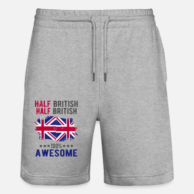 Halb Brite Halb Britisch - Stanley/Stella Unisex Bio Joggingshorts Trainer  - Grau meliert