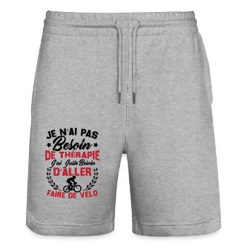 J'ai juste besoin d'aller faire du vélo - Short de jogging bio TRAINER Stanley/Stella unisexe - gris chiné - Devant - Nik (191cm) & Marisol (170cm)