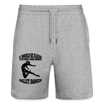Ballet Gift Dance Ballerina Dance Class Dancer - Stanley/Stella Trainer Unisex Organic Jogging Shorts - heather grey - Front - Nik (191cm) & Marisol (170cm)