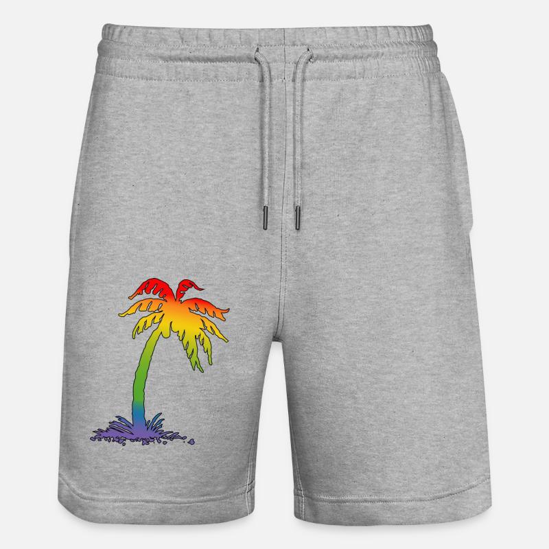 Rainbow Palm noir - Short de jogging bio TRAINER Stanley/Stella unisexe - gris chiné