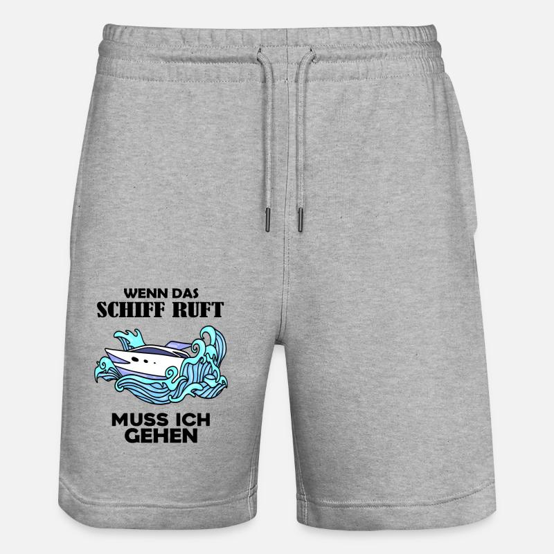 Schiff Schifffahrt - Stanley/Stella Unisex Bio Joggingshorts Trainer  - Grau meliert