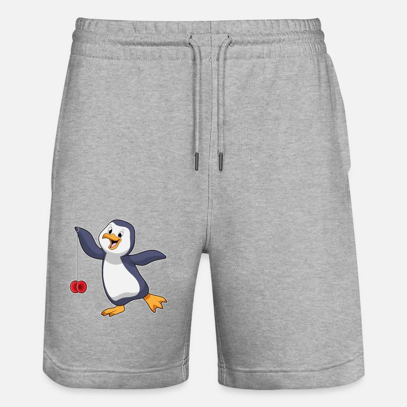 Pingouin avec Jojo - Short de jogging bio TRAINER Stanley/Stella unisexe - gris chiné