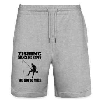 Pêche Hameçons Pêche Pêcheur Pêcheur Pêche - Short de jogging bio TRAINER Stanley/Stella unisexe - gris chiné - Devant - Nik (191cm) & Marisol (170cm)