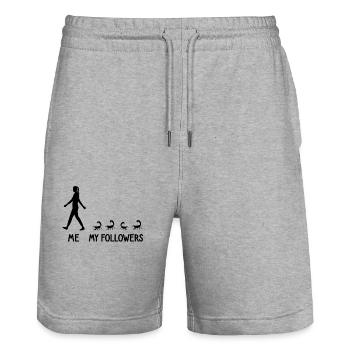 I My Followers Scorpio Zoo Insects Spiders - Stanley/Stella Trainer Unisex Organic Jogging Shorts - heather grey - Front - Nik (191cm) & Marisol (170cm)