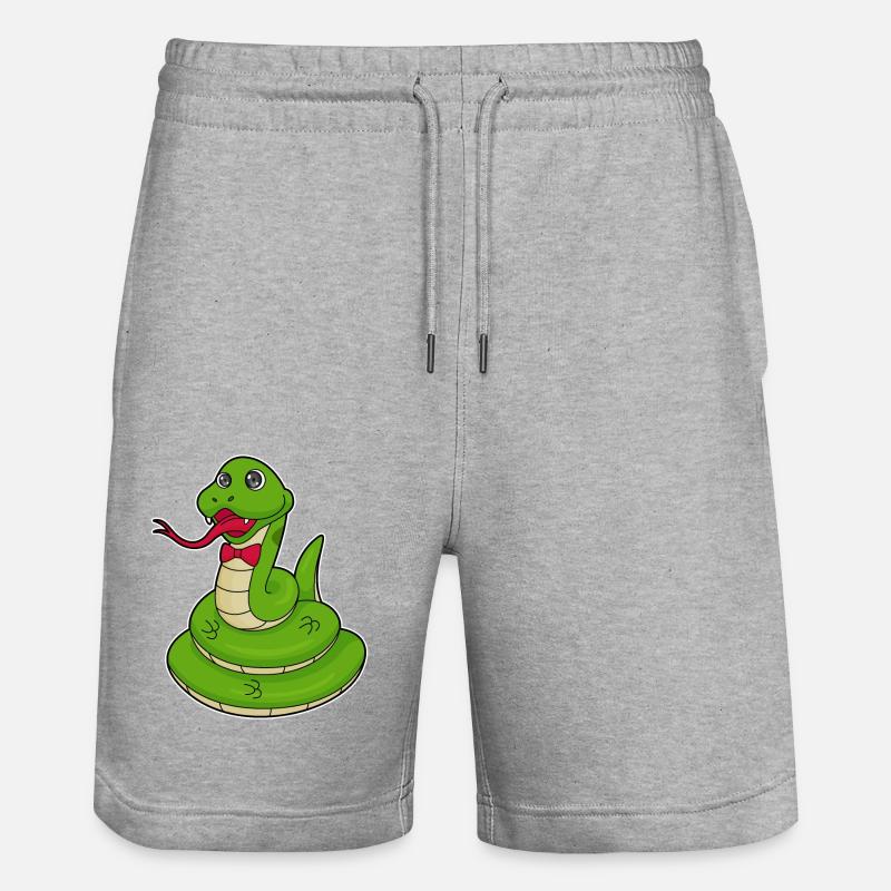 Snake with loop - Stanley/Stella Trainer Unisex Organic Jogging Shorts - heather grey