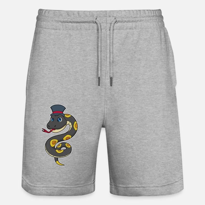 Serpent avec chapeau - Short de jogging bio TRAINER Stanley/Stella unisexe - gris chiné