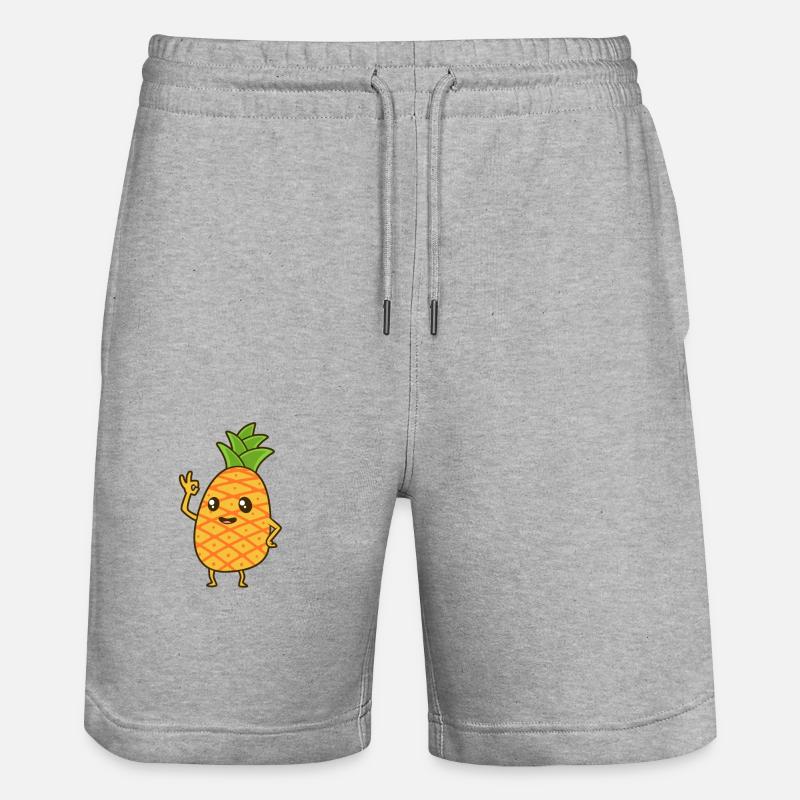 Kawaii Comic Ananas - Short de jogging bio TRAINER Stanley/Stella unisexe - gris chiné