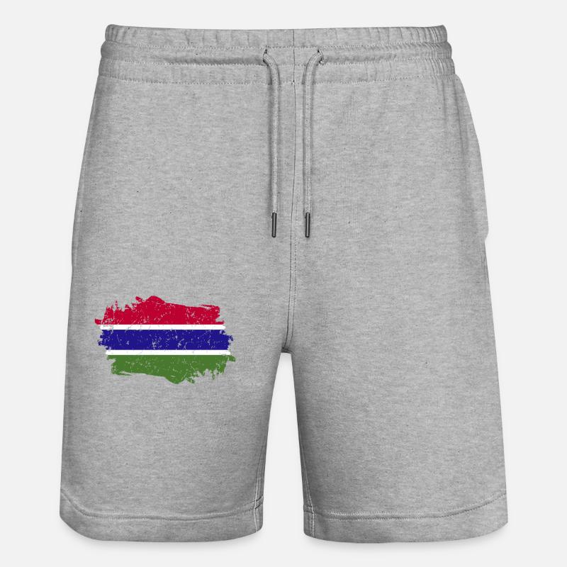 Gambie Drapeau Grunge Gambie Drapeau - Short de jogging bio TRAINER Stanley/Stella unisexe - gris chiné