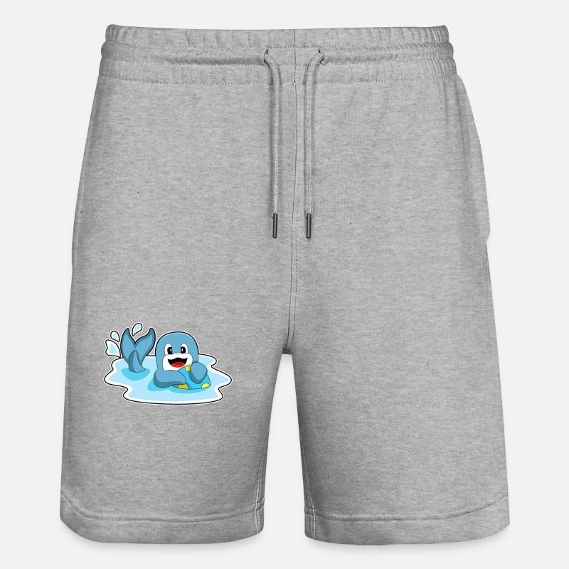 Dauphin avec water-polo - Short de jogging bio TRAINER Stanley/Stella unisexe - gris chiné