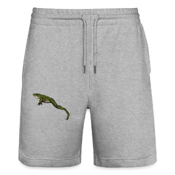 Frog jumps - Frogs - Stanley/Stella Trainer Unisex Organic Jogging Shorts - heather grey - Front - Nik (191cm) & Marisol (170cm)