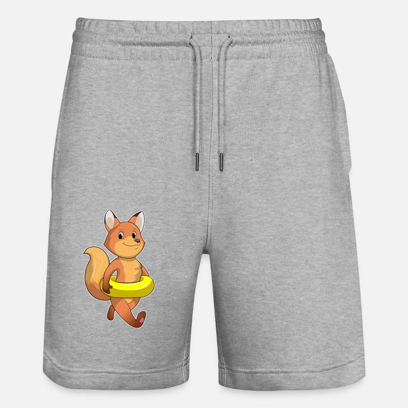 Fuchs mit Rettungsring - Stanley/Stella Unisex Bio Joggingshorts Trainer  - Grau meliert
