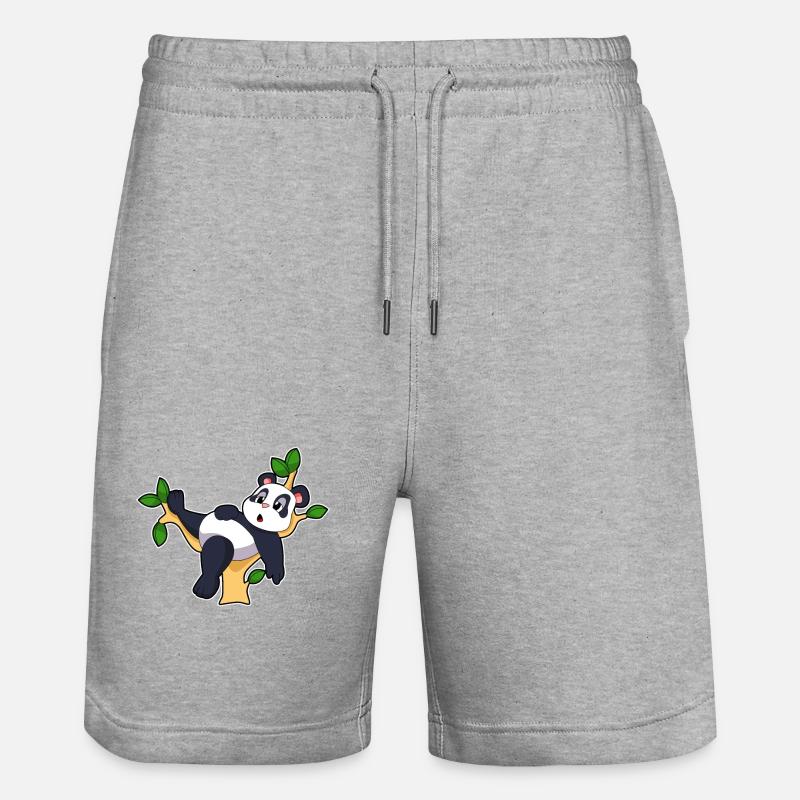 Panda sur arbre - Short de jogging bio TRAINER Stanley/Stella unisexe - gris chiné
