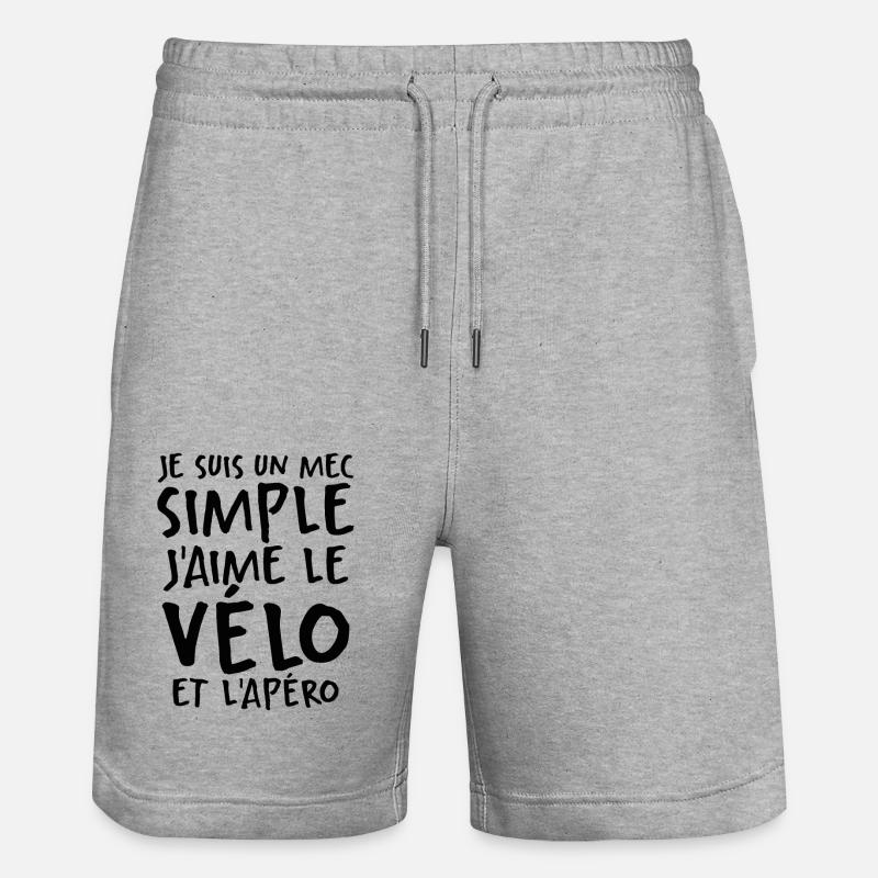 J'aime Le Vélo Et L'apéro - Short de jogging bio TRAINER Stanley/Stella unisexe - gris chiné
