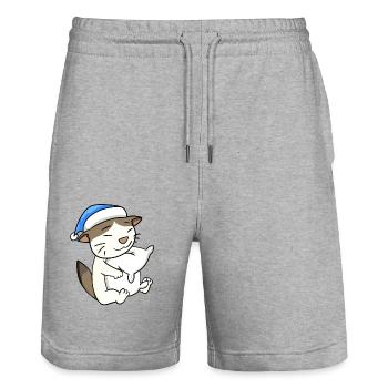 Katze Katzenrasse RagaMuffin - Stanley/Stella Unisex Bio Joggingshorts Trainer  - Grau meliert - Vorne - Nik (191cm) & Marisol (170cm)