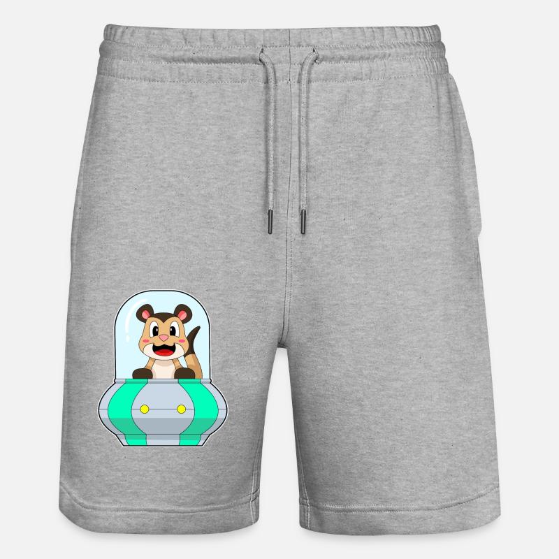 Erdmännchen mit Schiff - Stanley/Stella Unisex Bio Joggingshorts Trainer  - Grau meliert