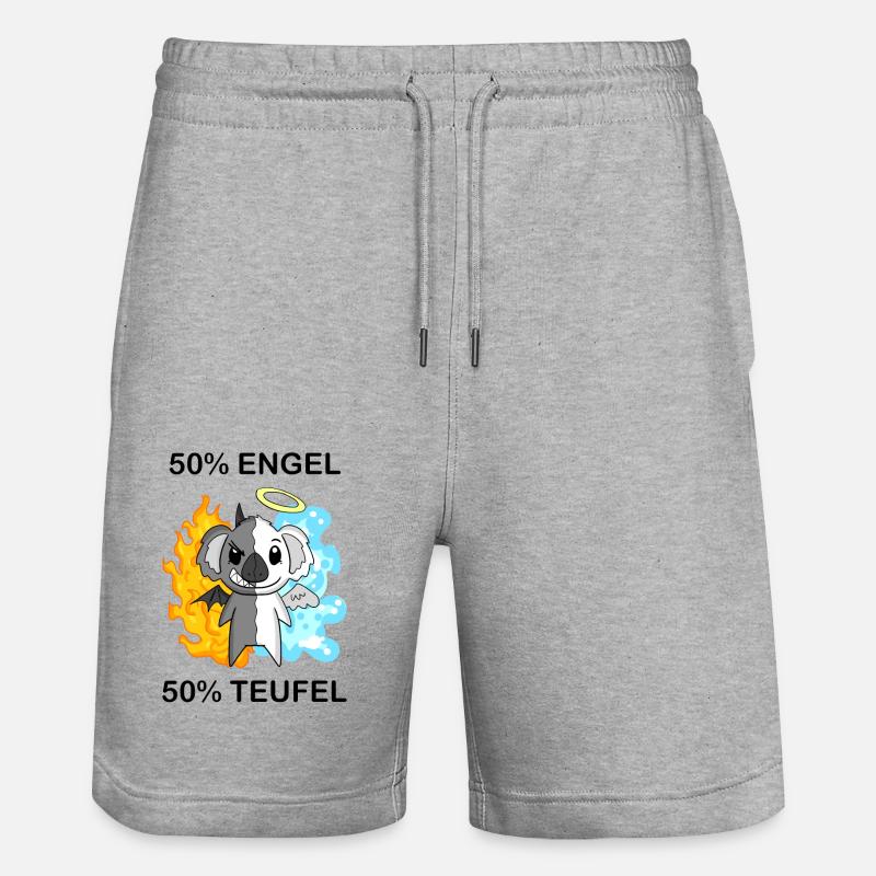 Koala - Engel und Teufel - Stanley/Stella Unisex Bio Joggingshorts Trainer  - Grau meliert