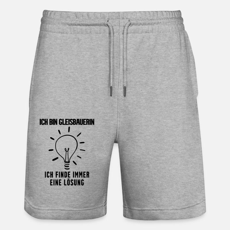 Gleisbauerin Beruf - Stanley/Stella Unisex Bio Joggingshorts Trainer  - Grau meliert