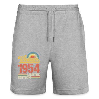 1954 - Short de jogging bio TRAINER Stanley/Stella unisexe - gris chiné - Devant - Nik (191cm) & Marisol (170cm)