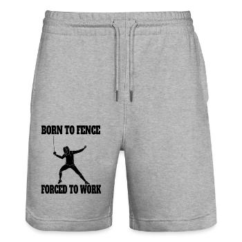 Fechten lustige Fechter Spruch witziger Kampfsport - Stanley/Stella Unisex Bio Joggingshorts Trainer  - Grau meliert - Vorne - Nik (191cm) & Marisol (170cm)