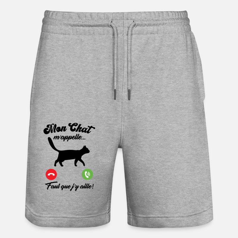 Mon chat m'appelle - Short de jogging bio TRAINER Stanley/Stella unisexe - gris chiné