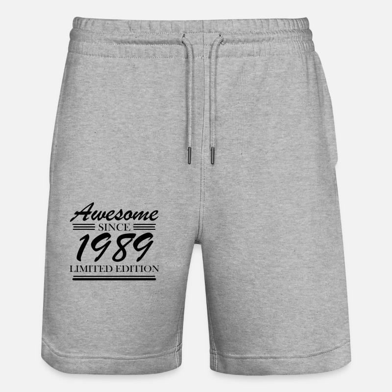 1989 - Né en 1989 - Short de jogging bio TRAINER Stanley/Stella unisexe - gris chiné