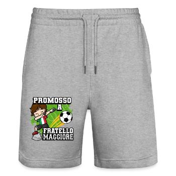 Befördert Zu Big Brother Fußballspieler - Stanley/Stella Unisex Bio Joggingshorts Trainer  - Grau meliert - Vorne - Nik (191cm) & Marisol (170cm)