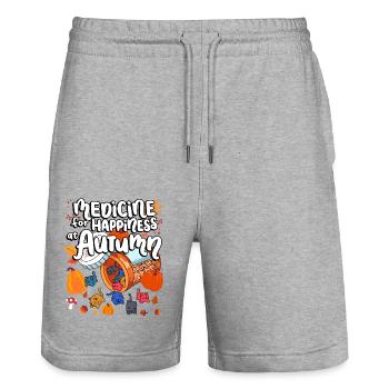 Medizin Für Das Glück Bei Autumn Cat Gummies - Stanley/Stella Unisex Bio Joggingshorts Trainer  - Grau meliert - Vorne - Nik (191cm) & Marisol (170cm)