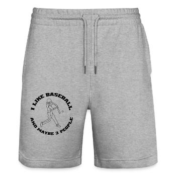 Baseball Baseball Lover Cadeau Jeu de baseball - Short de jogging bio TRAINER Stanley/Stella unisexe - gris chiné - Devant - Nik (191cm) & Marisol (170cm)