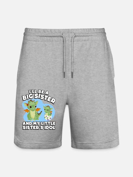 Jeg skal være storesøster og idolet - Stanley/Stella Trainer økologiske unisex joggingshorts - grå meleret