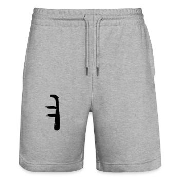 Lettre coréenne Yeo - Short de jogging bio TRAINER Stanley/Stella unisexe - gris chiné - Devant - Nik (191cm) & Marisol (170cm)