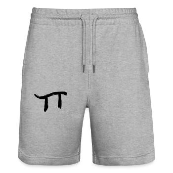 Lettre coréenne Yu - Short de jogging bio TRAINER Stanley/Stella unisexe - gris chiné - Devant - Nik (191cm) & Marisol (170cm)