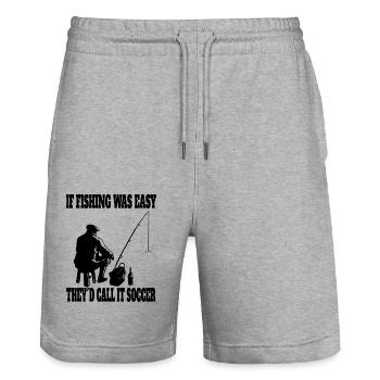 Pêche Hameçons Pêche Pêcheur Pêcheur Pêche - Short de jogging bio TRAINER Stanley/Stella unisexe - gris chiné - Devant - Nik (191cm) & Marisol (170cm)