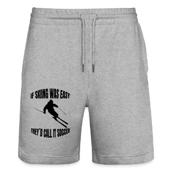 Skiers Cross-country skiing Winter sports Skiing - Stanley/Stella Trainer Unisex Organic Jogging Shorts - heather grey - Front - Nik (191cm) & Marisol (170cm)