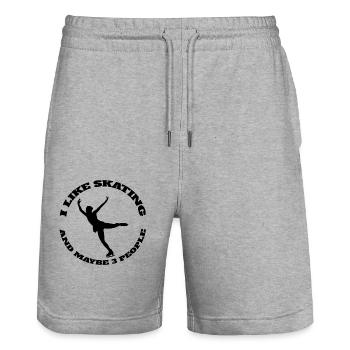 Ice skating Figure skating Figure skating Figure skating - Stanley/Stella Trainer Unisex Organic Jogging Shorts - heather grey - Front - Nik (191cm) & Marisol (170cm)