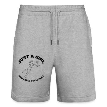 Volleyball Girls Volleyball Player Beach Volleyball - Stanley/Stella Trainer Unisex Organic Jogging Shorts - heather grey - Front - Nik (191cm) & Marisol (170cm)