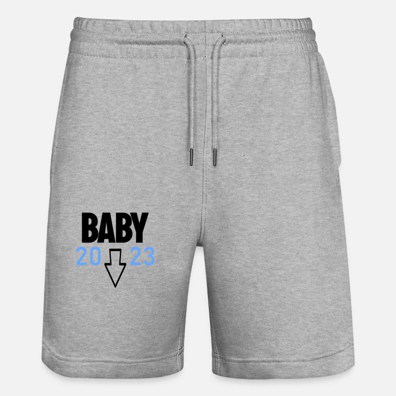Grossesse 2023 - Enceinte - Short de jogging bio TRAINER Stanley/Stella unisexe - gris chiné