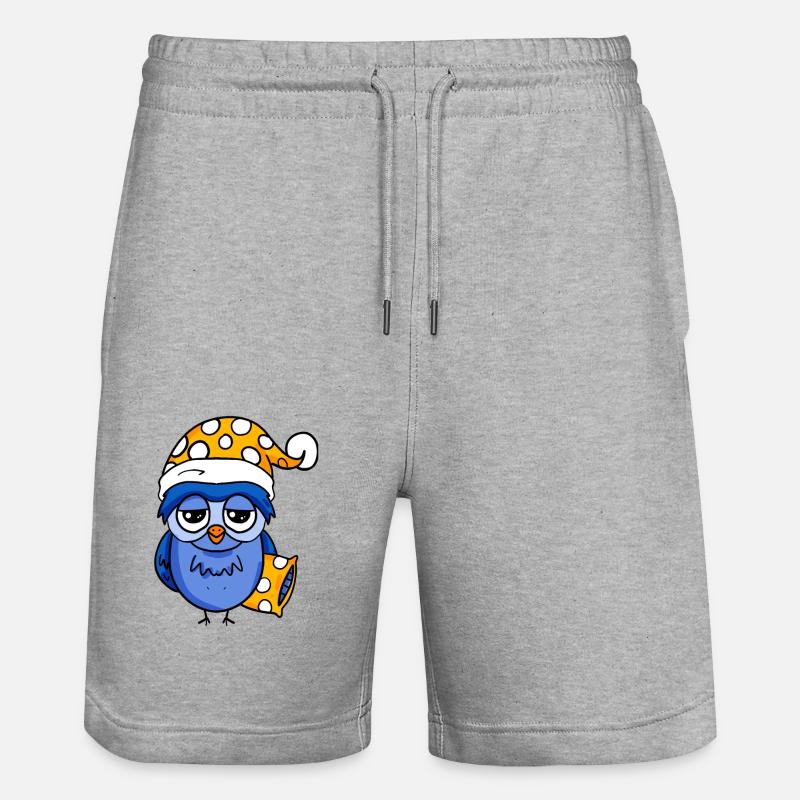 Hibou endormi - Short de jogging bio TRAINER Stanley/Stella unisexe - gris chiné