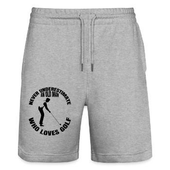 Golf Spruch Golfball Golfspielerin Golfschläger - Stanley/Stella Unisex Bio Joggingshorts Trainer  - Grau meliert - Vorne - Nik (191cm) & Marisol (170cm)