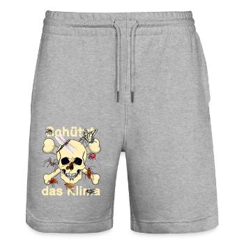 wilderness, forest animals, nature conservation, climate change, insects - Stanley/Stella Trainer Unisex Organic Jogging Shorts - heather grey - Front - Nik (191cm) & Marisol (170cm)