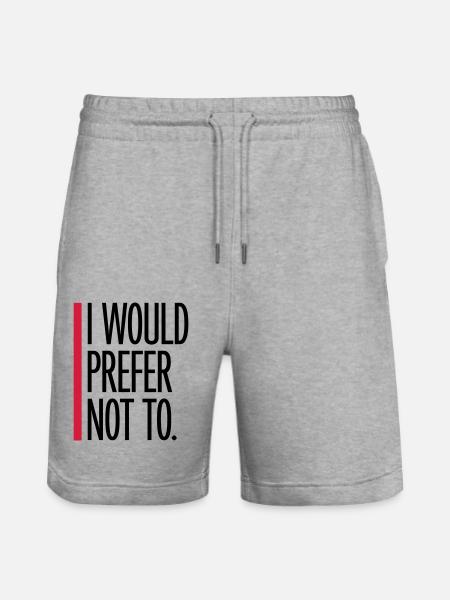I prefer not to - Stanley/Stella Trainer Unisex Organic Jogging Shorts - heather grey