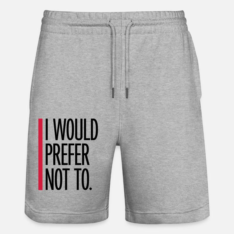 I prefer not to - Stanley/Stella Unisex Bio Joggingshorts Trainer - Grau meliert