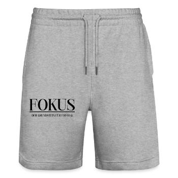 Fokus Glück Motivation - Stanley/Stella Unisex Bio Joggingshorts Trainer  - Grau meliert - Vorne - Nik (191cm) & Marisol (170cm)