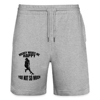 Floorball Gift Field Hockey Hockey Player Hockey - Stanley/Stella Trainer Unisex Organic Jogging Shorts - heather grey - Front - Nik (191cm) & Marisol (170cm)