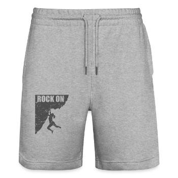 Rock on Hobby Klettern Bouldern Sport - Stanley/Stella Unisex Bio Joggingshorts Trainer  - Grau meliert - Vorne - Nik (191cm) & Marisol (170cm)