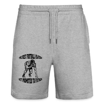 American Football Footballtrainer Footballfan - Stanley/Stella Unisex Bio Joggingshorts Trainer  - Grau meliert - Vorne - Nik (191cm) & Marisol (170cm)
