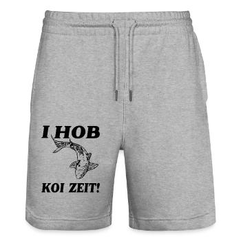 I HOB KOI ZEIT - Stanley/Stella Unisex Bio Joggingshorts Trainer  - Grau meliert - Vorne - Nik (191cm) & Marisol (170cm)