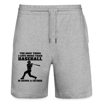 Baseball Vater Baseballliebhaber Baseballspiel Dad - Stanley/Stella Unisex Bio Joggingshorts Trainer  - Grau meliert - Vorne - Nik (191cm) & Marisol (170cm)