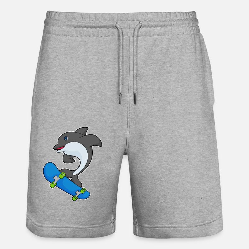 Delfin Skater Skateboard - Short de jogging bio TRAINER Stanley/Stella unisexe - gris chiné