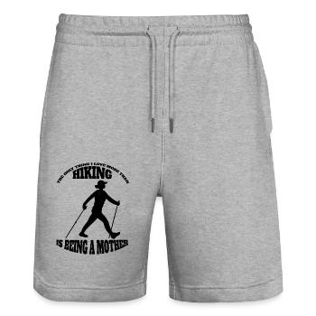 Hiking Mother Climbing Mountaineering Mountains Bouldering - Stanley/Stella Trainer Unisex Organic Jogging Shorts - heather grey - Front - Nik (191cm) & Marisol (170cm)